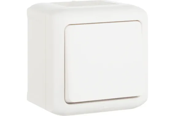 Выключатель Legrand Quteo 1-клавишный проходной накладной IP44 белый 25992