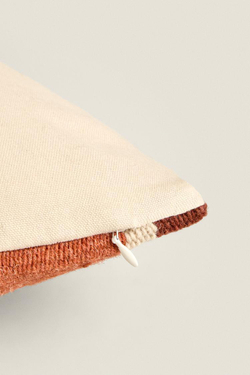 ZARA HOME ЧЕХОЛ ДЛЯ ДЕКОРАТИВНОЙ ПОДУШКИ С КОНТРАСТНОЙ ПОЛОСКОЙ, КРАСНЫЙ