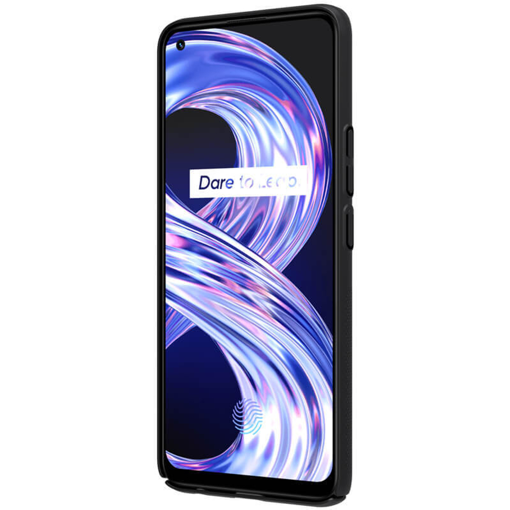 Тонкий черный чехол от Nillkin для OPPO Realme 8 и Realme 8 Pro, серия Super Frosted Shield