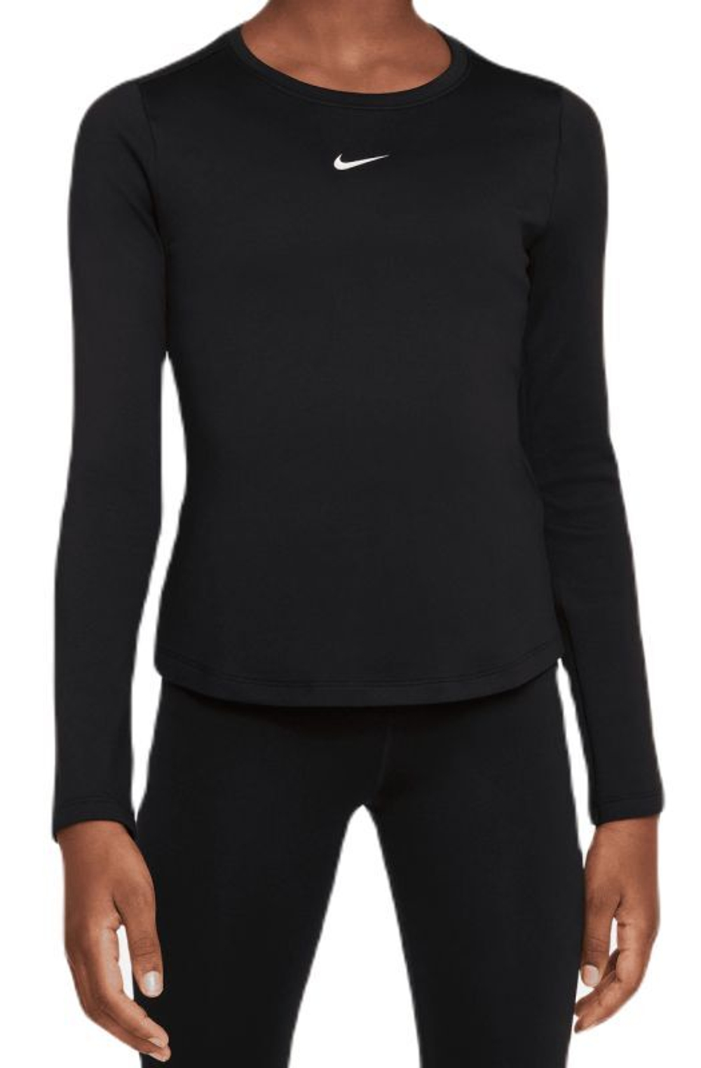 Футболка для девочки теннисная Nike Therma-Fit One Long Sleeve Training Top - black/white