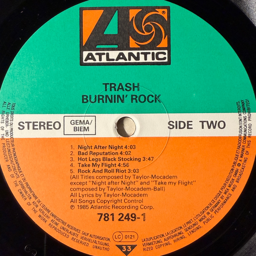 Trash – Burnin' Rock (Германия 1985г.)Т