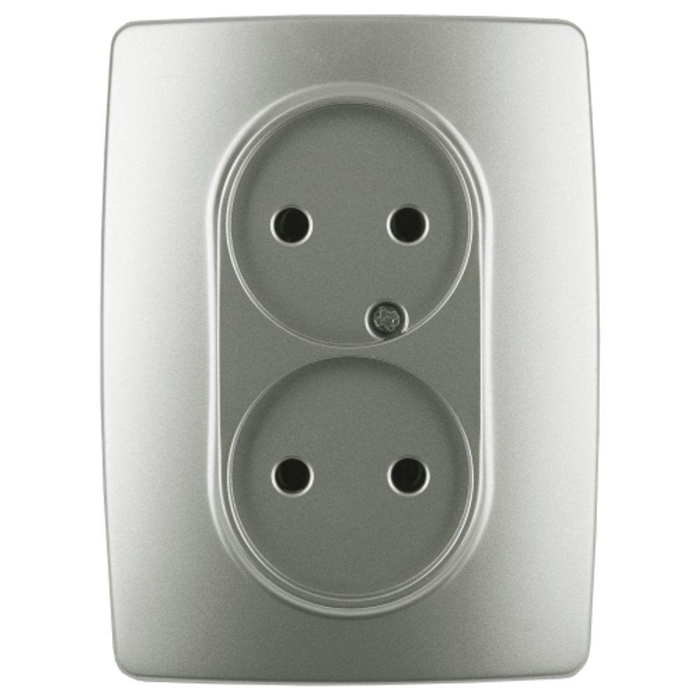 Розетка ЭРА Серия 12 12-2107-15 двойная без заземления 2X2P 16A-250В IP20 перламутр | Эра 12