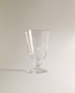 ZARA HOME БОКАЛ ДЛЯ ВИНА С РИСУНКОМ, БЕЛЫЙ