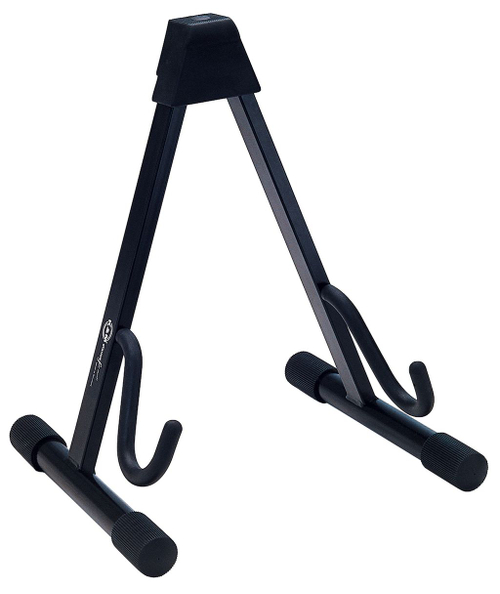 K&M 17540-013-55 стойка для электрогитары без держателя грифа, 1,86 кг, черная с черными вставками