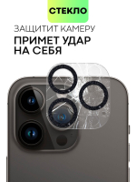 Стекло на камеру BROSCORP для Apple iPhone 14 Pro;Apple iPhone 14 Pro Max (арт. IP14PRO-SHINE-CAM-GLASS-BLACK)