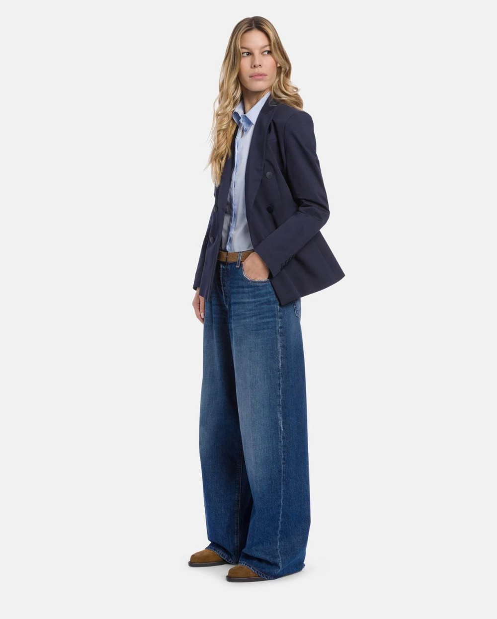 Джинсы DonDup 849 синие широкие