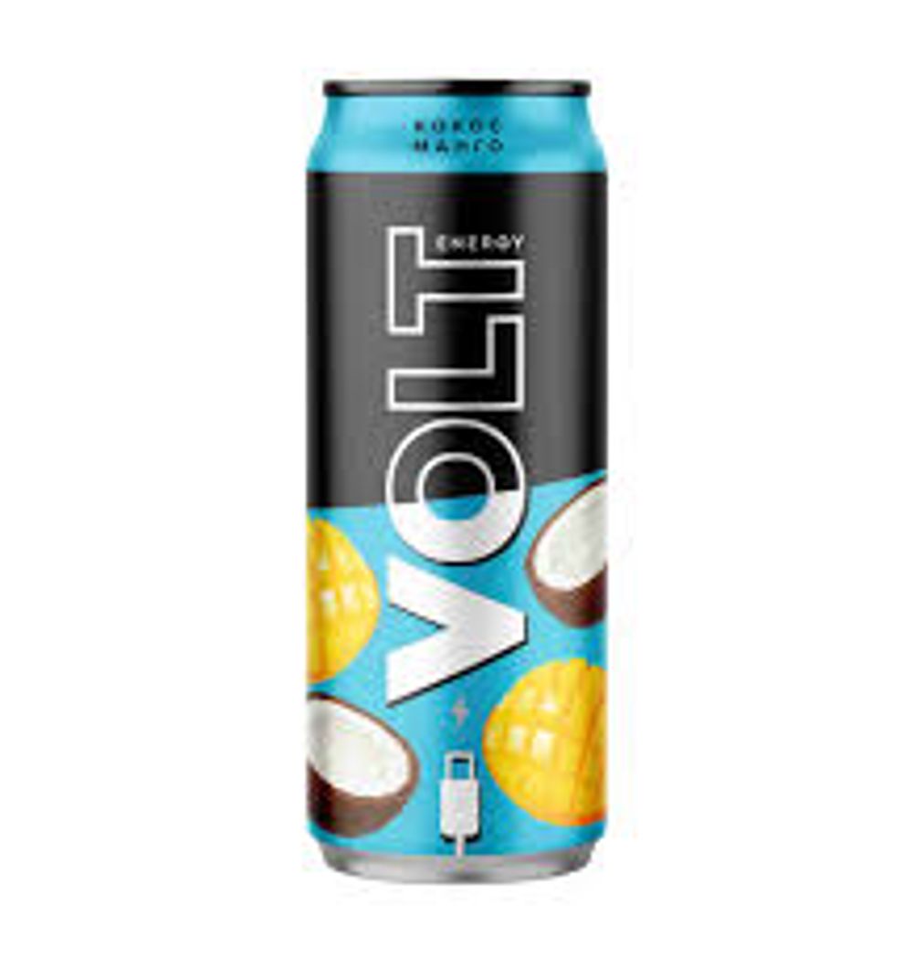 Напиток энергетический газир. "VOLT ENERGY" со вк."кокоса и манго" 0,45*24шт