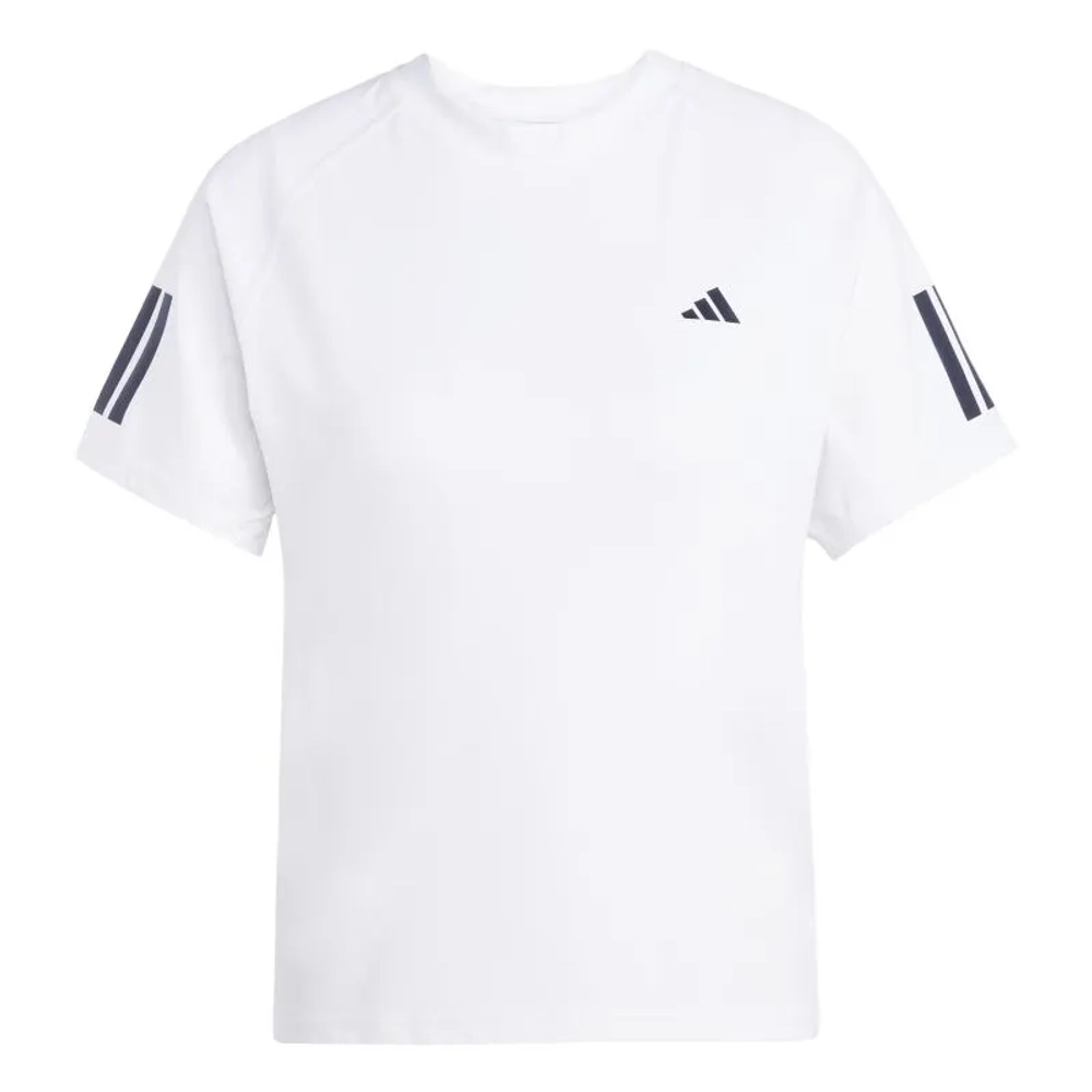Женская теннисная футболка Adidas Club Tennis Climacool 3 Stripes - white
