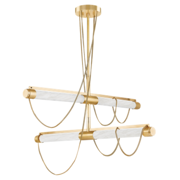 Corbett Lariat Chandelier, 124 cm, Vintage Brass