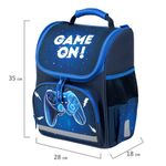 Ранец ПИФАГОР BASIC, 1 отделение, 3 кармана, эргономичная спинка, "Game on", 35х28х18 см, 271376
