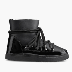 Высокие комбинированные кеды INUIKII Sneaker Gloss Black на меху
