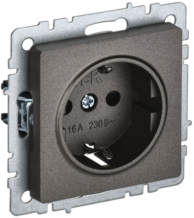 BRITE Розетка 1-местная с заземлением без защитных шторок 16А РС11-1-0-БрТБ темная бронза IEK