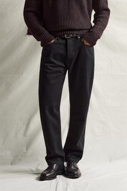 ZARA ДЖИНСЫ STRAIGHT FIT, ЧЕРНЫЙ