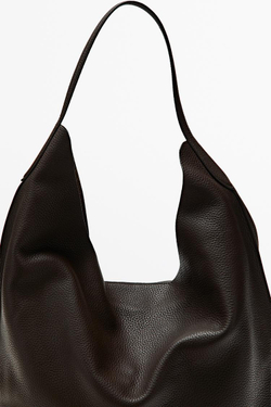 Massimo Dutti Сумка через плечо из кожи наппа, коричневый