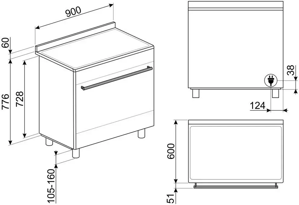 Варочный центр Smeg SUK91CMX9 (электрический)