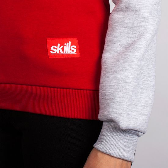 СВИТШОТ SKILLS W SCRIPT LOGO CREWNECK (RED-LIGHT GREY)