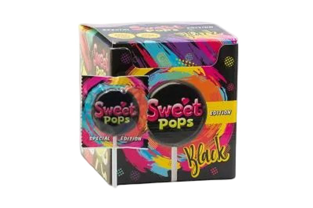 SWEET POPS Black карамель на палочке со вкусами кола-лимон-лайм, кола-вишня  10 г.
