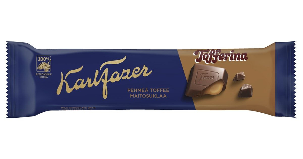 Шоколад Fazer Tofferina с карамельной начинкой 40 г (из Финляндии)