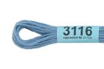 Мулине Gamma 100% хлопок, цв.3116 голубой, 24 мотка по 8 метров
