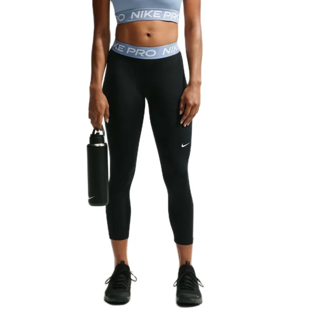 Женские леггинсы Nike Pro Mid-Rise Crop - black/work blue/white