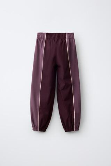 ZARA ВЫСОКОТЕХНОЛОГИЧНЫЕ БРЮКИ-ДЖОГГЕРЫ GYM, БОРДОВЫЙ