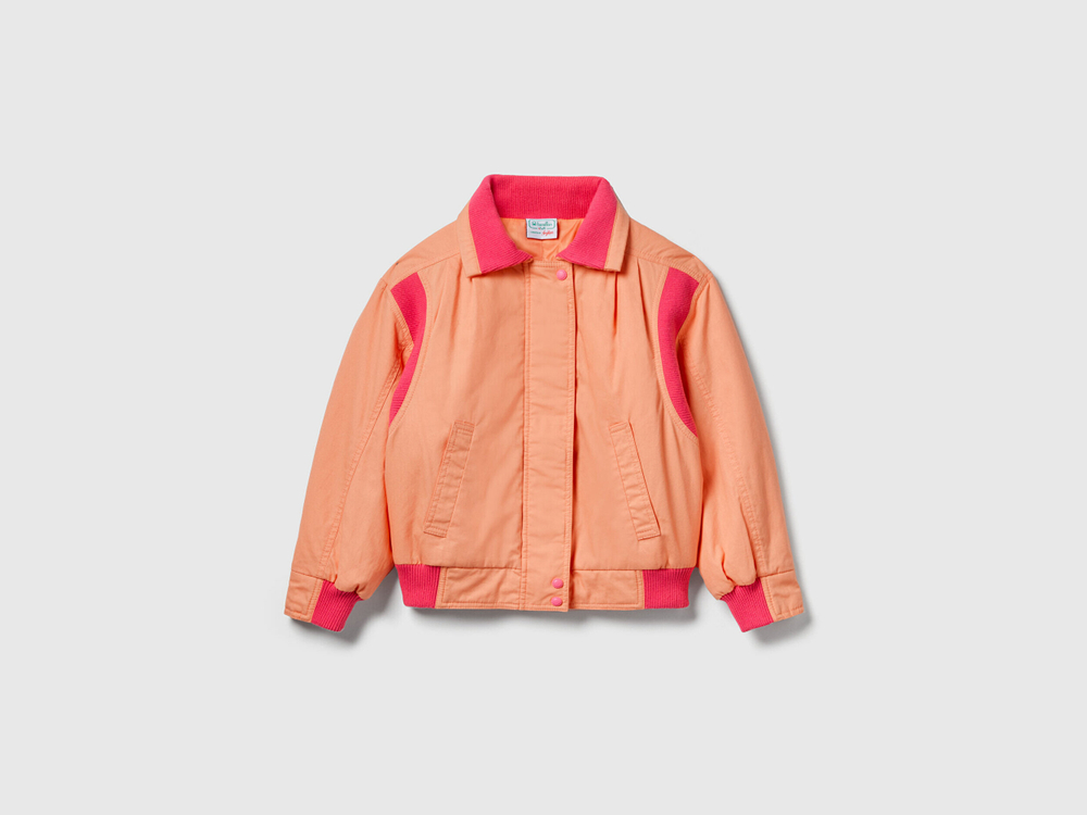 Benetton Куртка-бомбер из 100% хлопка в рубчик «Stranger Things», оранжевый