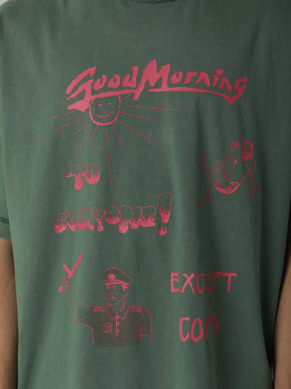 Мужская Футболка Good Morning Cops Vintage Wash