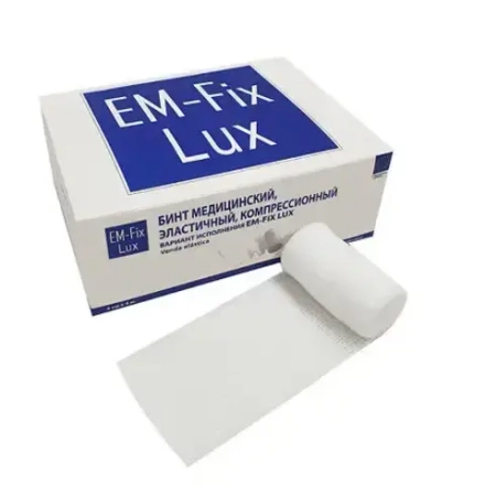 Бинт мед. эластичный компр. EM-Fix Lux, 4см х 4м, белый (20шт/упак)