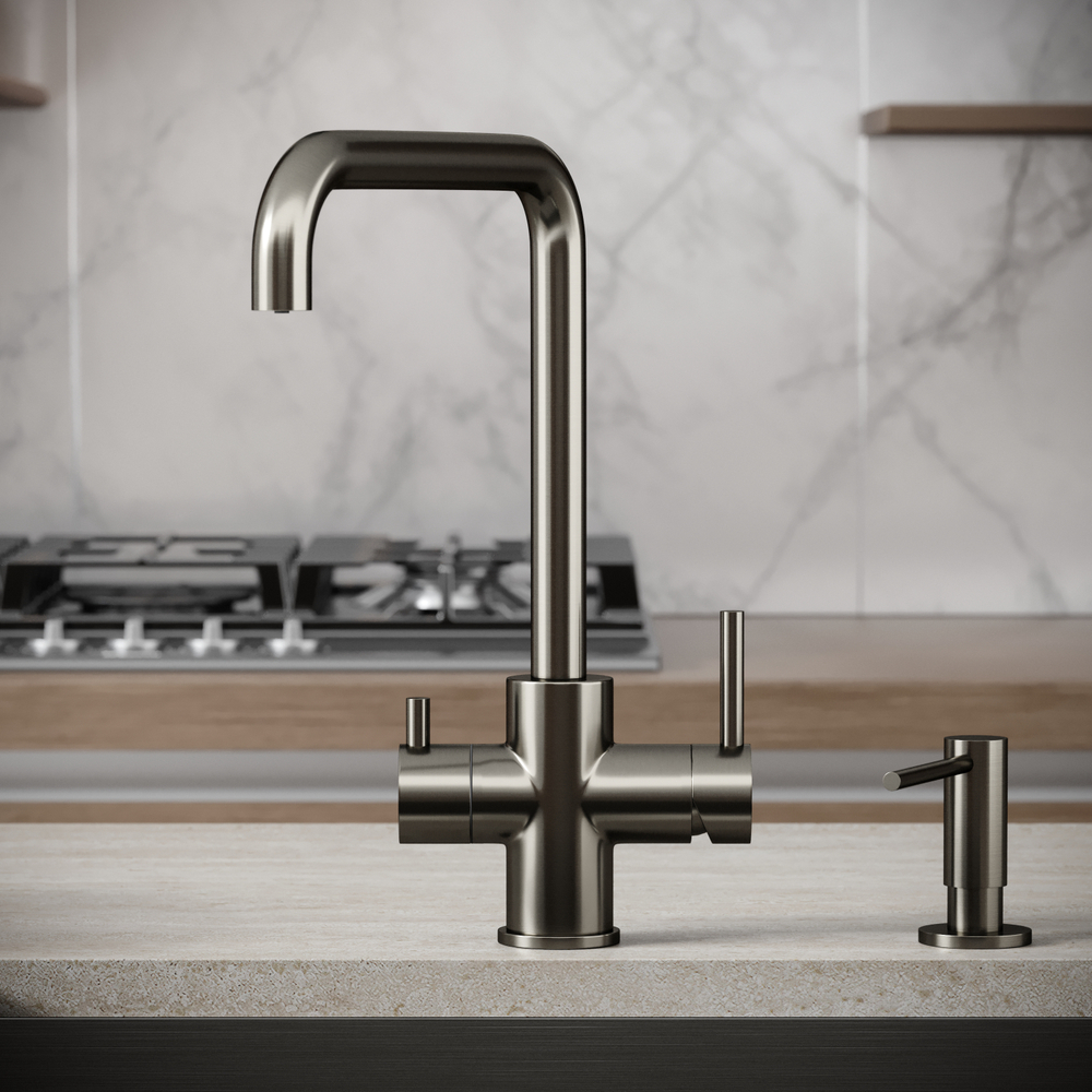 Смеситель для кухни Sancos Vela с краном для фильтра, вороненая сталь, SC4013GG, арт. SC4013GG