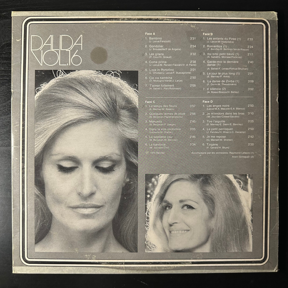 Dalida ‎– Les Grands Succès Barclay Vol. 16 (Канада 1975г.)