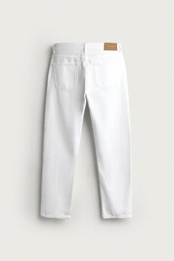 ZARA ДЖИНСЫ REGULAR FIT, ЖЕЛТОВАТО-БЕЛЫЙ
