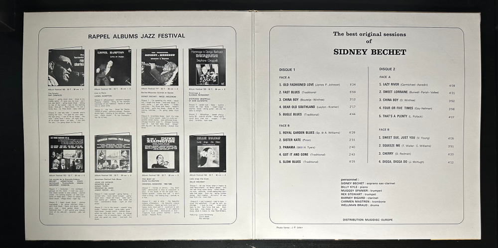 Sidney Bechet ‎– The Best Original Sessions Of Sidney Bechet 2LP (Франция)