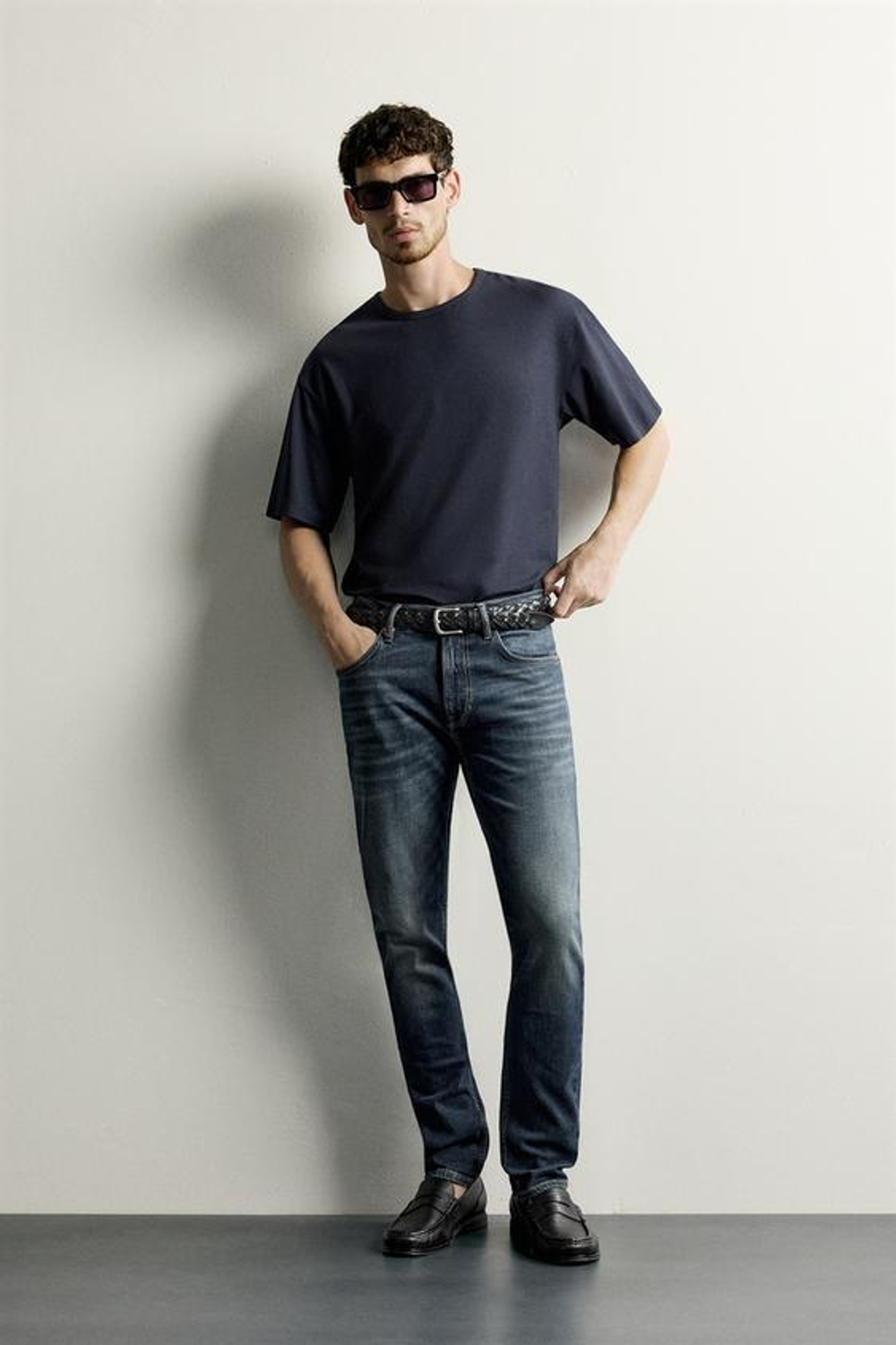 ZARA БАЗОВЫЕ ДЖИНСЫ SLIM FIT, СИНИЙ