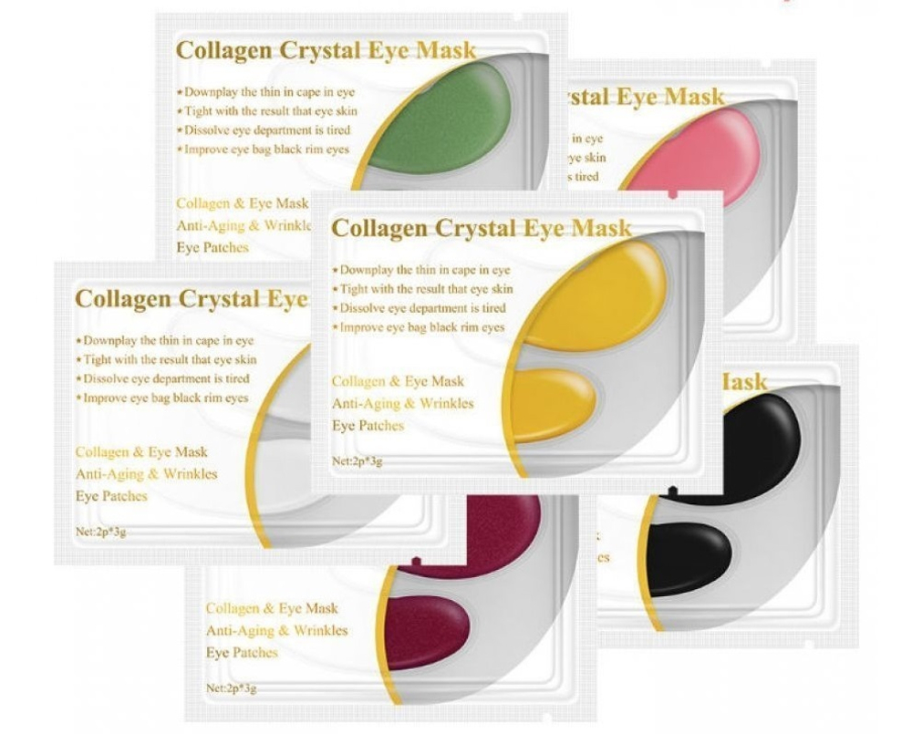 Патчи для глаз Collagen Crystal Eye Mask Коллагеновый гидрогелевый желтый-золотой 6 г