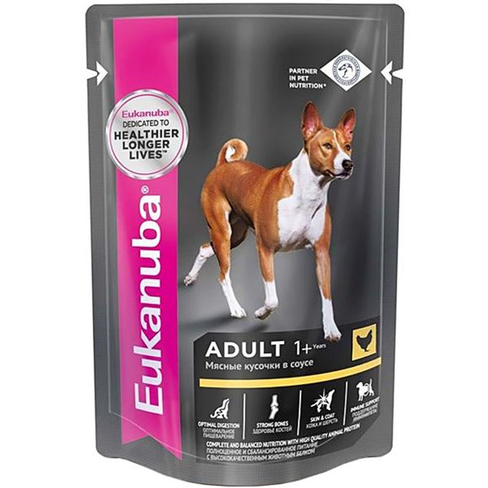 Eukanuba Adult курица в соусе пауч для собак 100 г