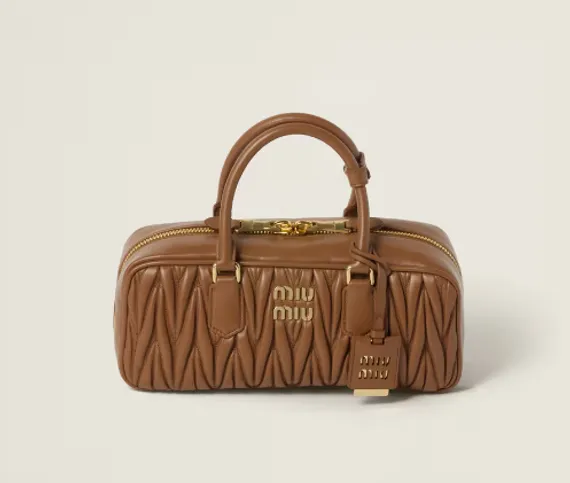 Сумка MIU MIU Arcadie matelassé из кожи наппа, коричневый