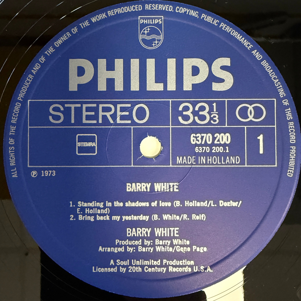 Barry White ‎– I've Got So Much To Give (Голландия 1973г.)