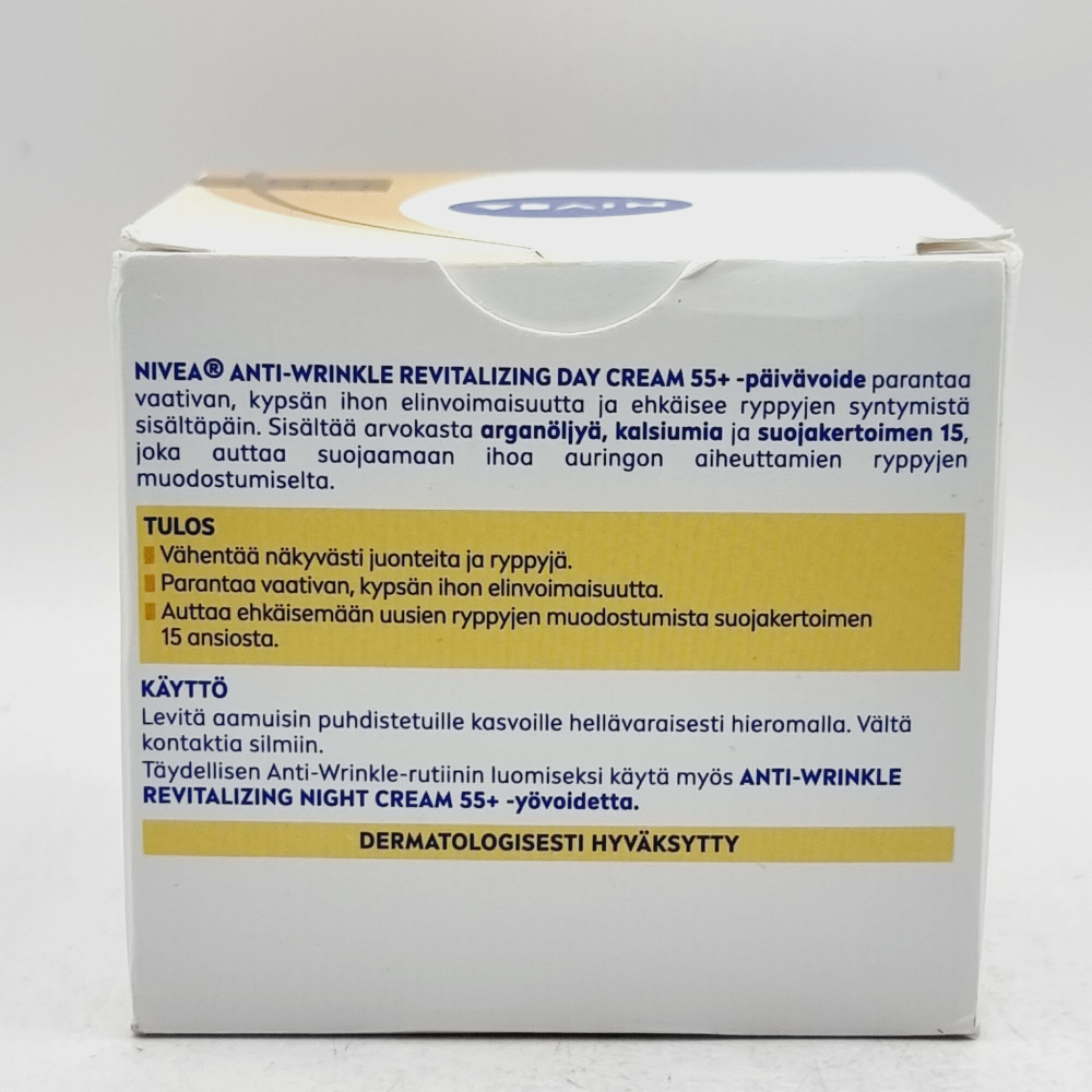 Крем для лица дневной 55+ Nivea Anti-Wrinkle + Revitalizing с маслом арганы и виноградных косточек, SPF 15, 50 мл