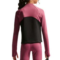 Детская спортивная куртка Nike Pro Dri-Fit на молнии Half Zip с длинным рукавом — pink smoke/black/white