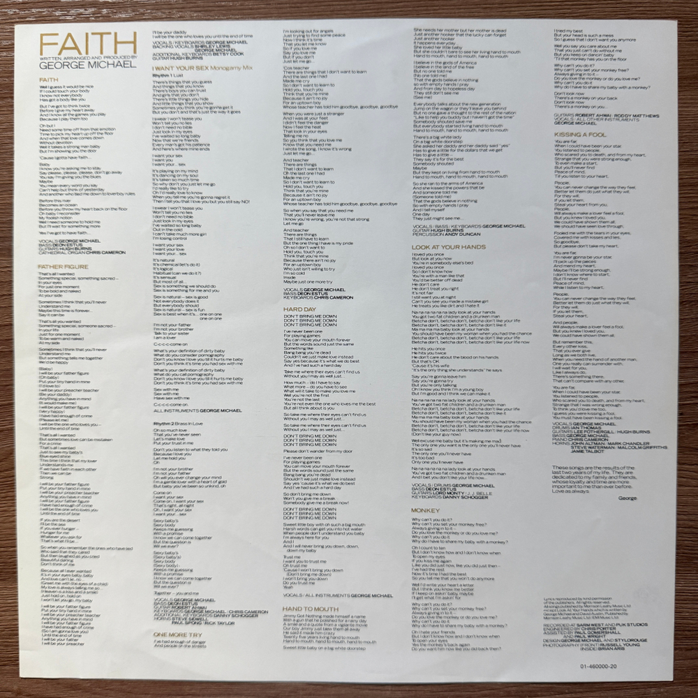 George Michael - Faith (Голландия 1987г.)