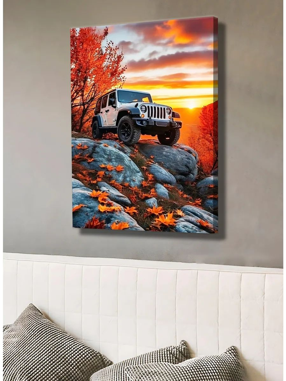 Картина "Land Rover Лесной Патруль",на стену 50х70см 1шт.