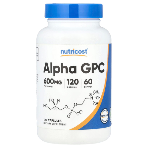 Nutricost, Alpha GPC, 120 капсул (300 мг в 1 капсуле)