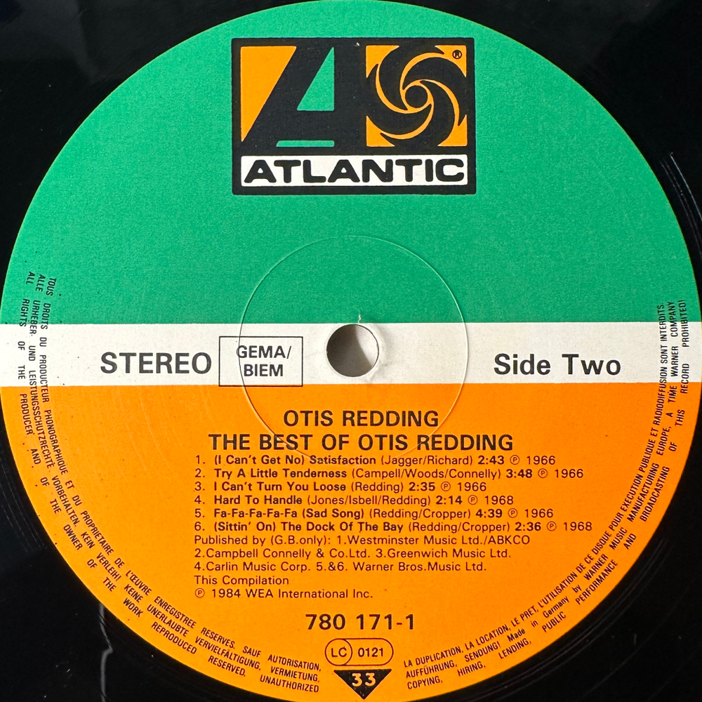 Otis Redding ‎– The Best Of Otis Redding (Германия 1984г.)