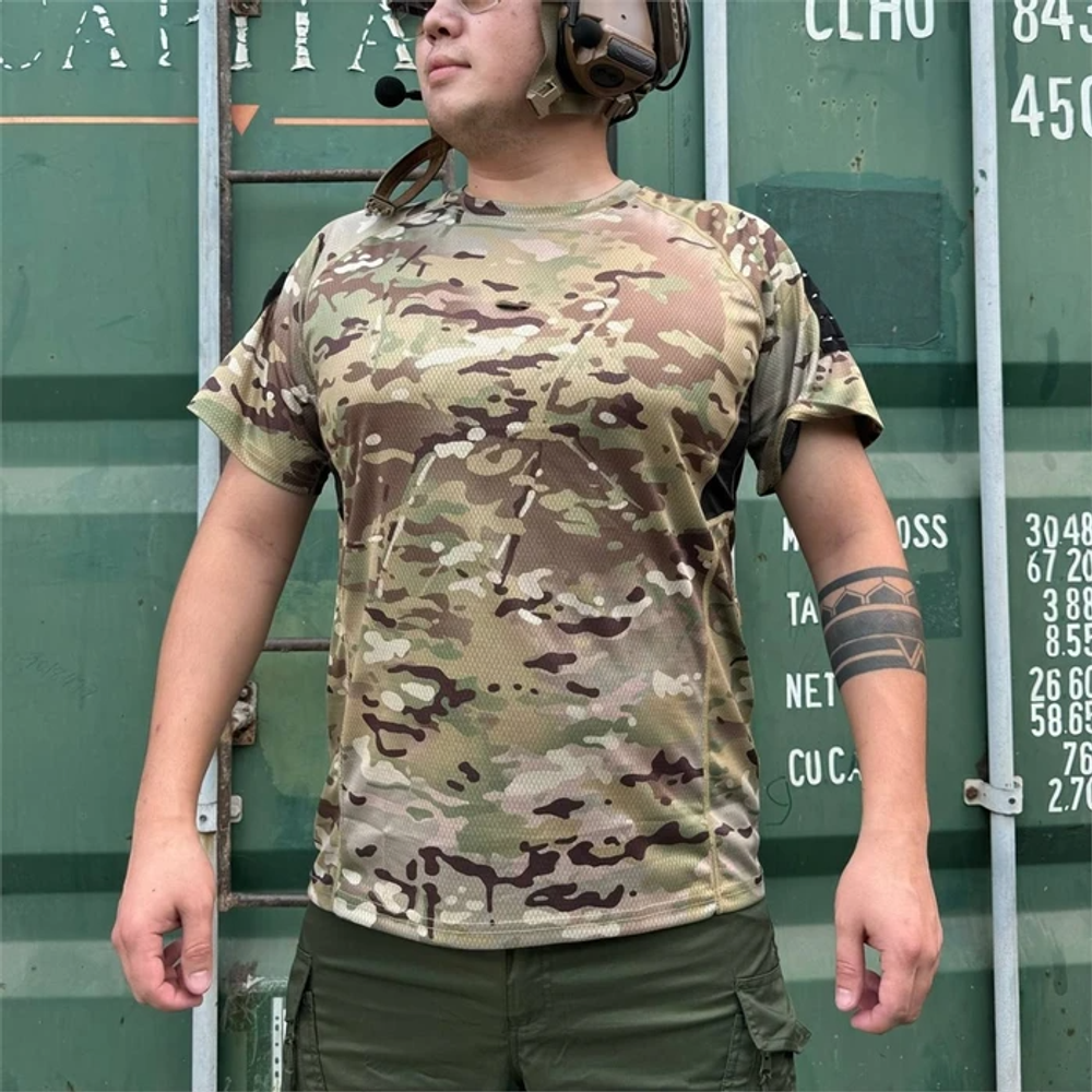 Тактическая футболка с велкро панелью "Yinren"
