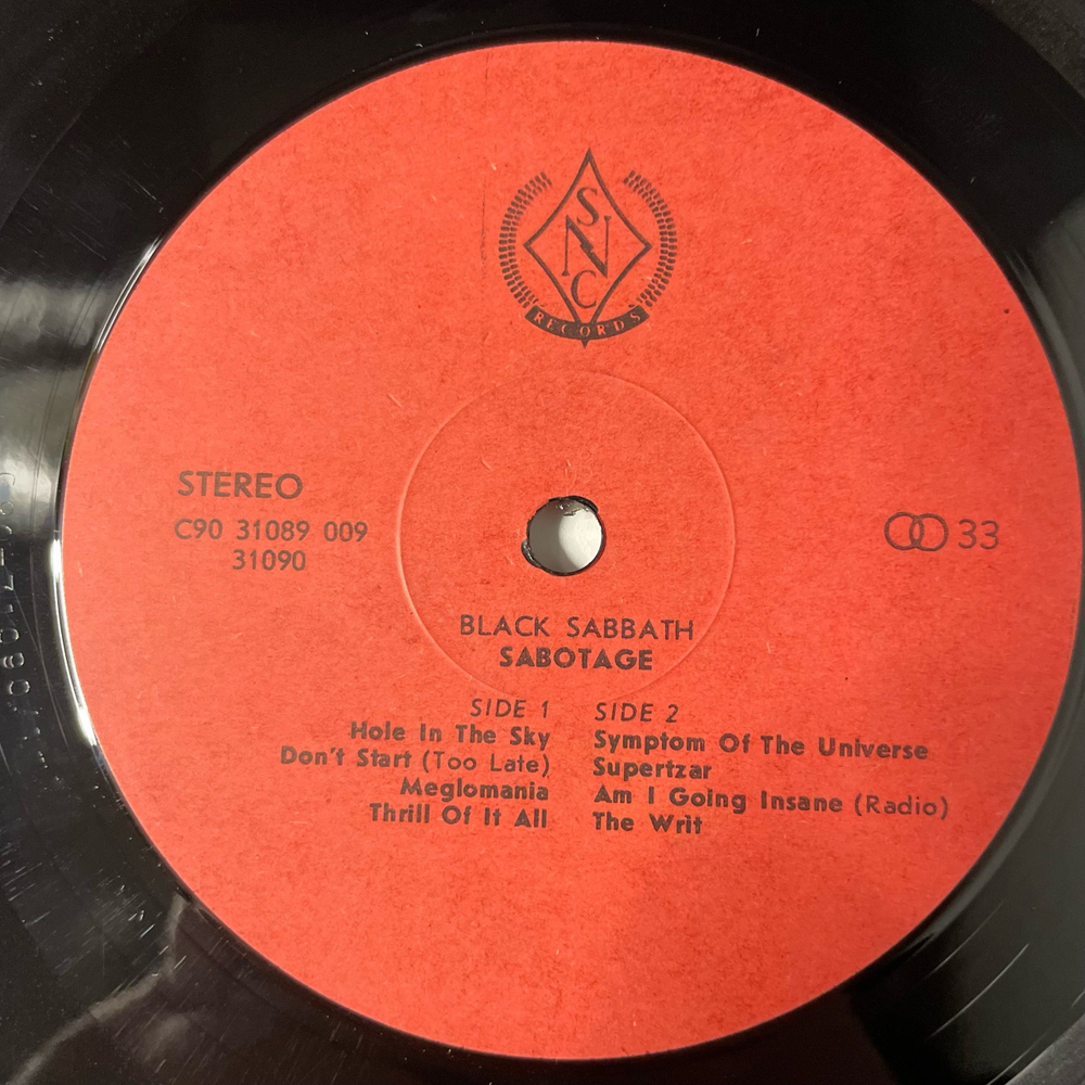 Винтажная виниловая пластинка LP Black Sabbath Sabotage (Россия 1992)