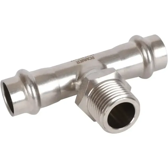 Тройник ROMMER ВПр-НР 15х1/2" нержавеющая сталь 37954