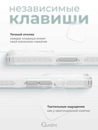 Чехол накладка iPhone 16 6.1" Gurdini Ocean Case (7) Transparent прозрачный
