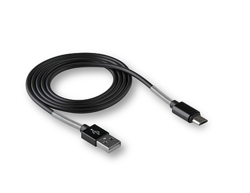 Кабель USB "WALKER" C720, 2.4А, Micro USB, поддержка QC, с пружиной, черный
