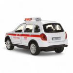 Модель ин. мет. "Lada Granta Cross 2019 скорая" 12см, свет-звук, белый в коробка (Технопарк)