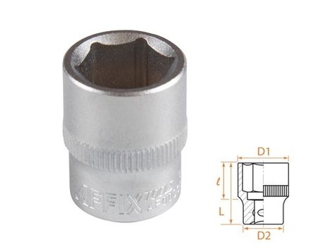 Цена на AFFIX (AF00030015) Головка торцевая стандартная шестигранная 3/8", 15 мм